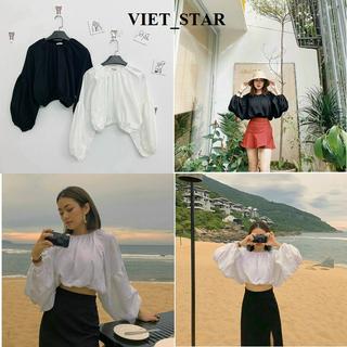 ÁO TRỄ VAI CROPTOP TAY PHỒNG BÈO NHÚNG HOT - VIET_STAR