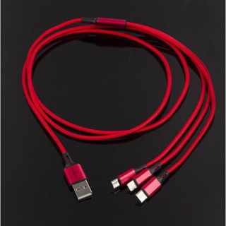 Dây/ cáp sạc điện thoại đa năng 3 đầu type c-lightning-micro usb