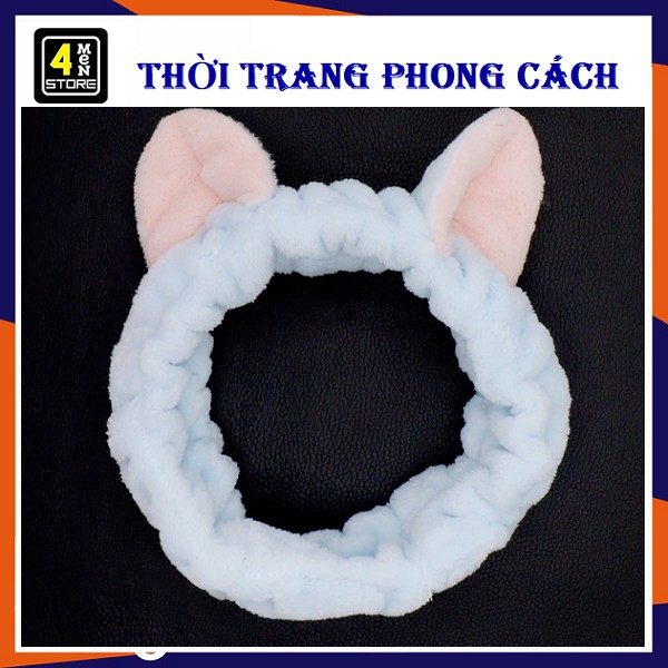 ⚡ Hot Hot ⚡ Băng Đô Nơ Tai Mèo Xanh Nhạt - Cao Cấp - Dày Chắc Chắn Mềm Mịn - Siêu Dễ Thương