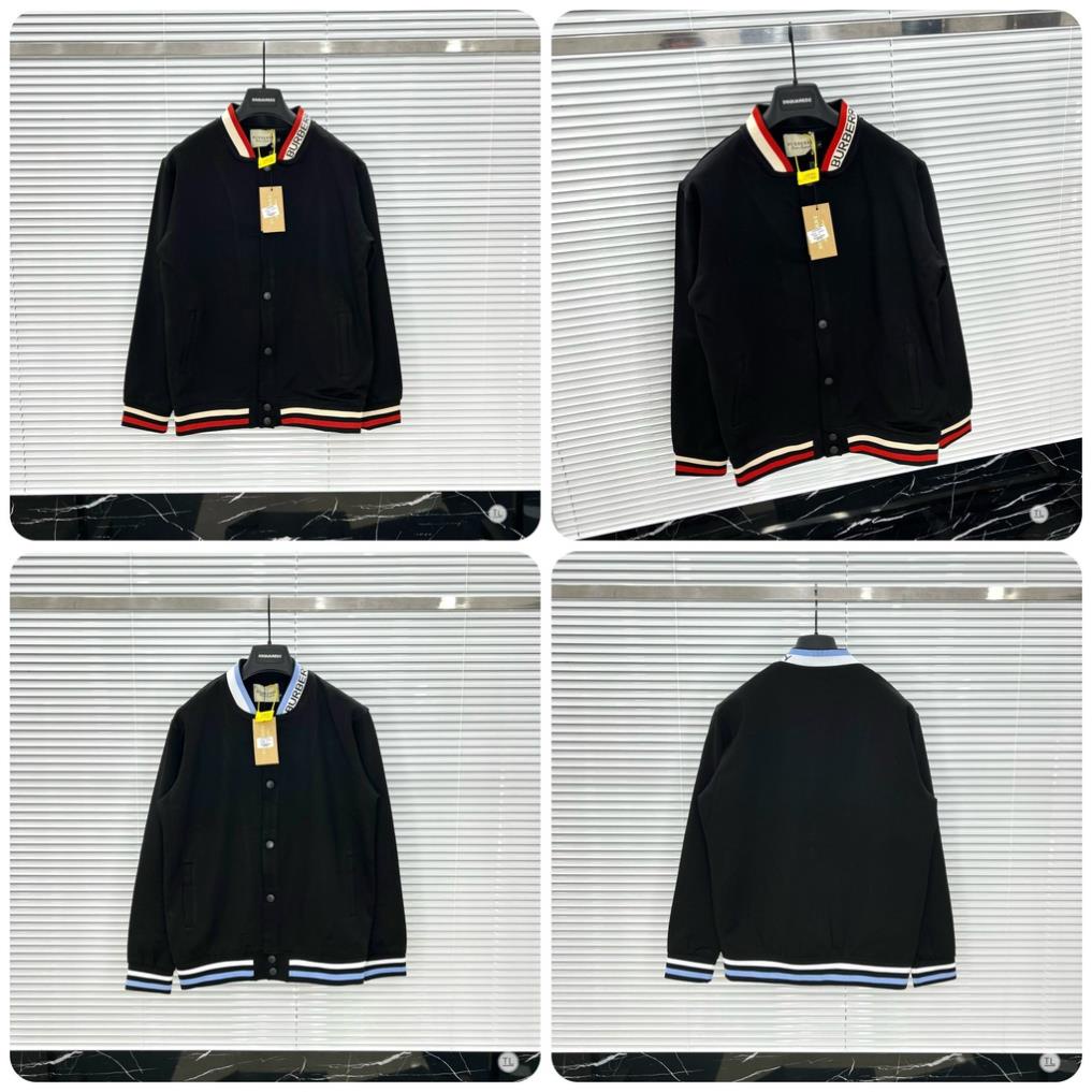 Áo Bomber Nam BBR Thêu Chữ Cổ Siêu Đẹp - Áo Bomber Nam Hai Lớp Cúc Bấm Cực Xịn