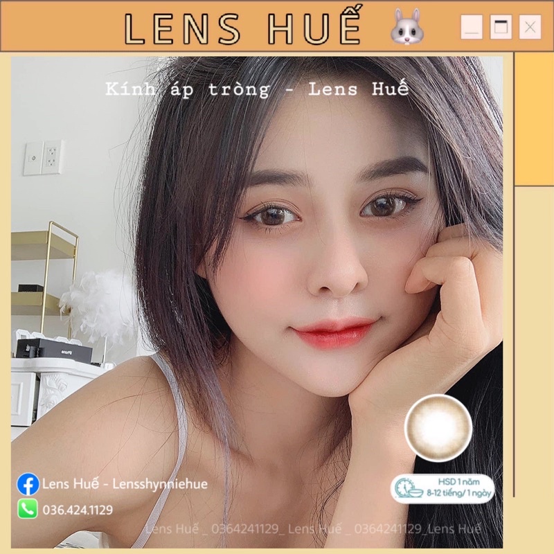 Lens Nâu Brown 0 ĐỘ - kính áp tròng nâu tự nhiên giãn nhẹ hot nhất 2022 - Lens Huế