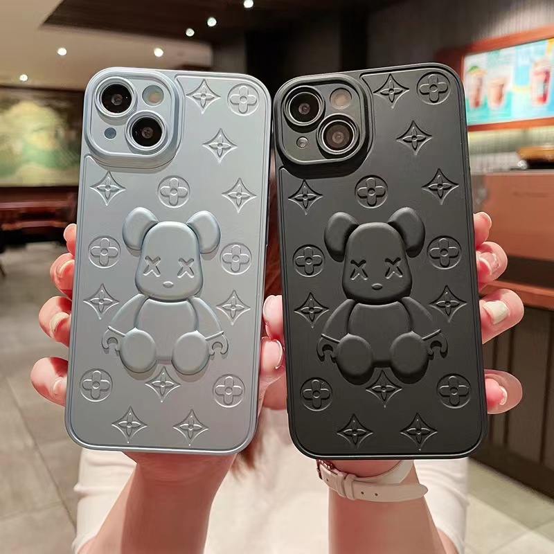 Ốp Điện Thoại In Hình Gấu 3D Sang Trọng Cho iphone 13 Pro Max i13 13pro 11 Pro Max i11 X Xs Max 7plus 8plus 12Pro 12 Pro Max