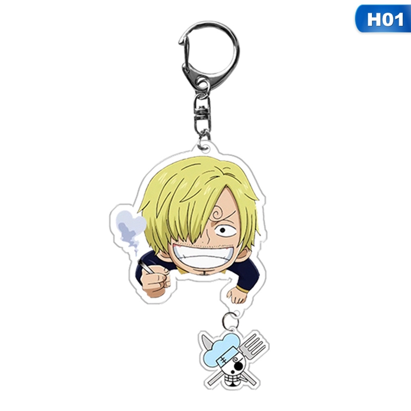 flowersqueen Móc khóa hình nhân vật hoạt hình One Piece dễ thương
