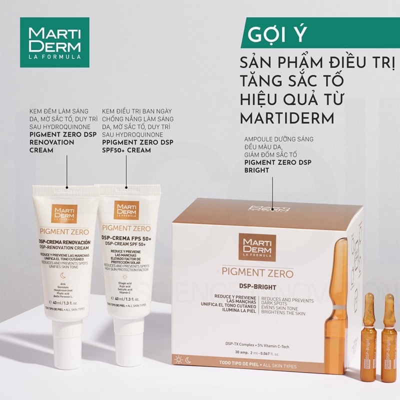 [ Hàng Công Ty ] Kem Đêm Làm Sáng Da, Mờ Sắc Tố MartiDerm Pigment Zero DSP Renovation Cream (40ml)