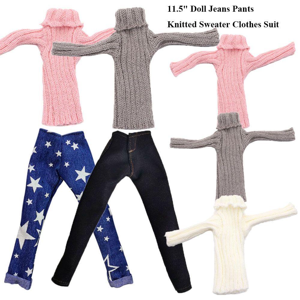Quần Jeans Dài In Hoa Xinh Xắn Cho Búp Bê Tỉ Lệ 1 / 6