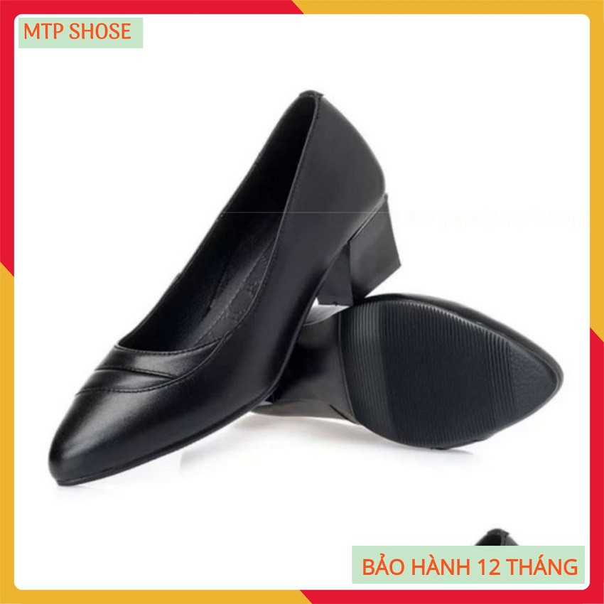 Giày búp bê ❤FREESHIP❤ giày công sở nữ đế vuông 4cm chất da lỳ cao cấp siêu mềm - BB07