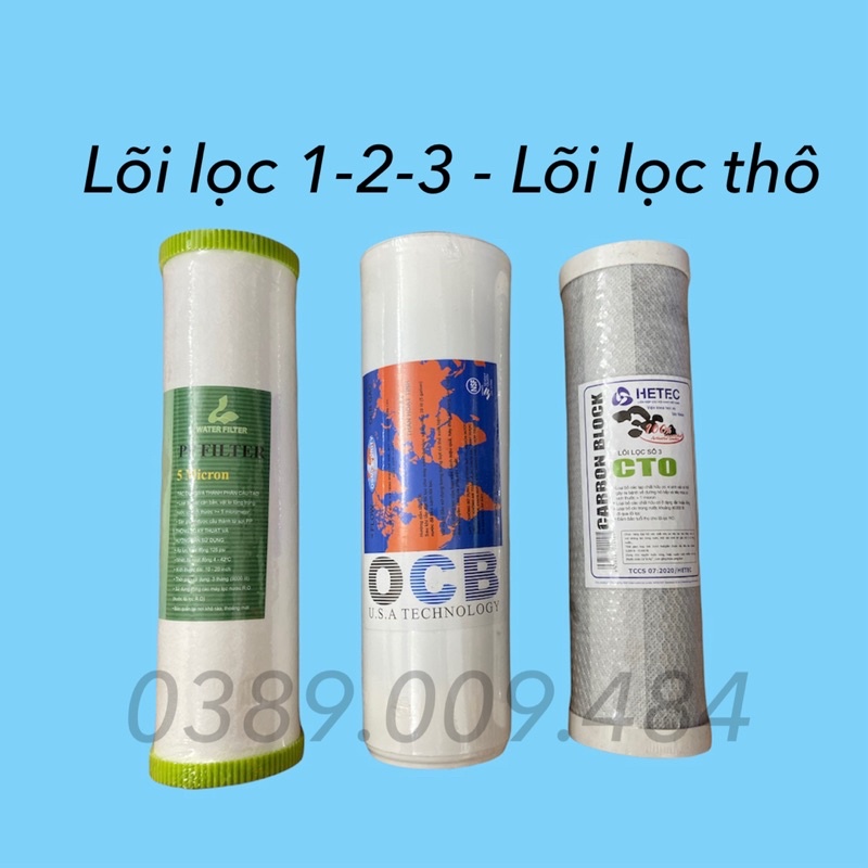 Bộ lõi lọc 1-2-3 dùng thay thế cho tất cả các dòng máy RO