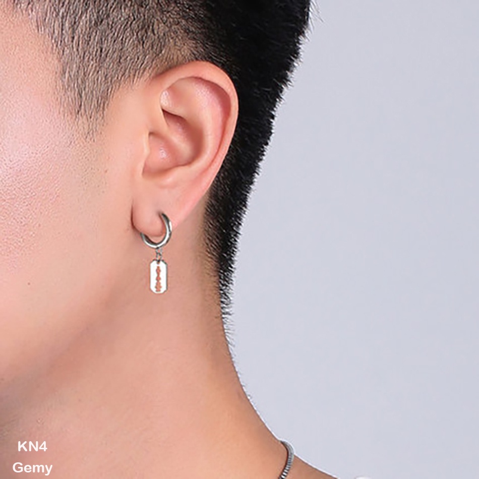 Khuyên tai nam tròn bạc 925 Conal dáng tròn độc đáo, cá tính, unisex (1 chiếc) | GEMY SILVER KN4