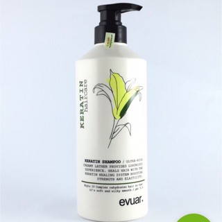 DẦU GỘI CAO CẤP CỰC MỀM MƯỢT TÓC KERATIN EVUAR SHAMPOO 758ML