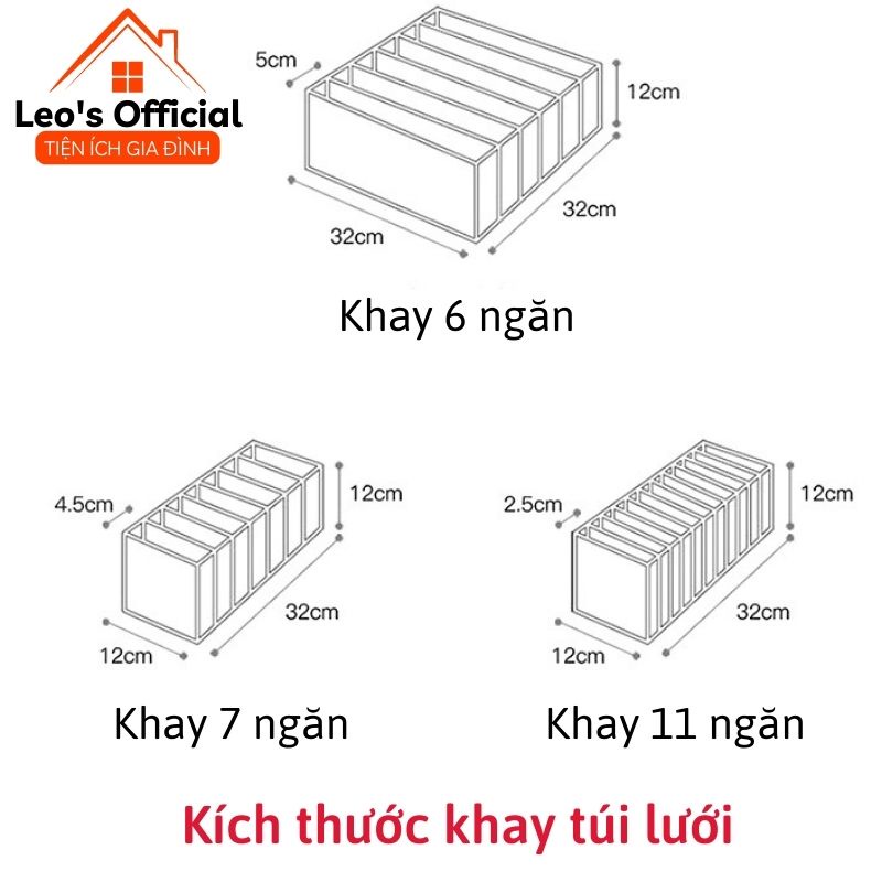 Túi vải đựng quần áo chia ngăn Hộp đựng quần jean áo sơ mi ngăn chia tủ cho bé sắp xếp tủ đồ gọn gàng Leos