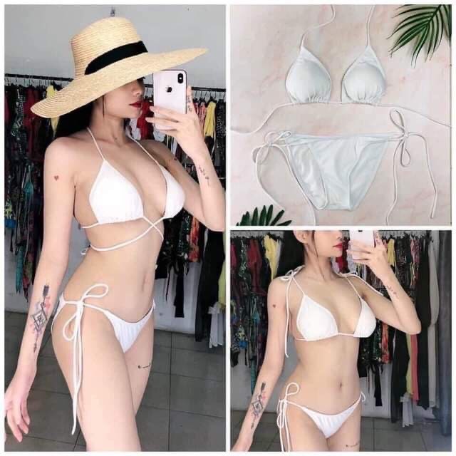 [Mã FAXANH245 giảm 10K đơn 50K] Bikini bộ bơi đồ bơi đi biển 2 mảnh tam giác basic sexcy (nhiều màu) LUSHE TGQDR