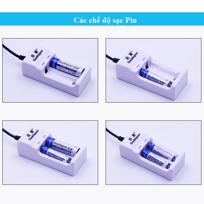 Bộ sạc pin Doublepow dùng sạc 2 viên pin AA/AAA cổng USB (DP-U21)