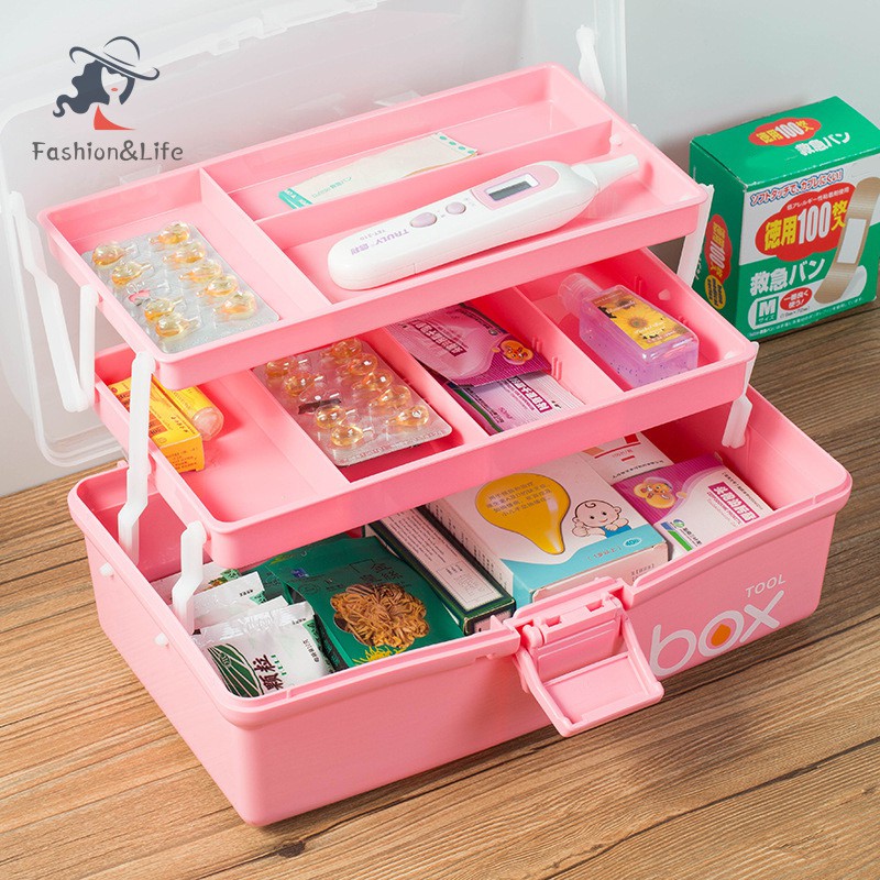 Hộp Đựng Thuốc 3 Tầng Đa Năng Kích Thước 33.5x20 X 16cm