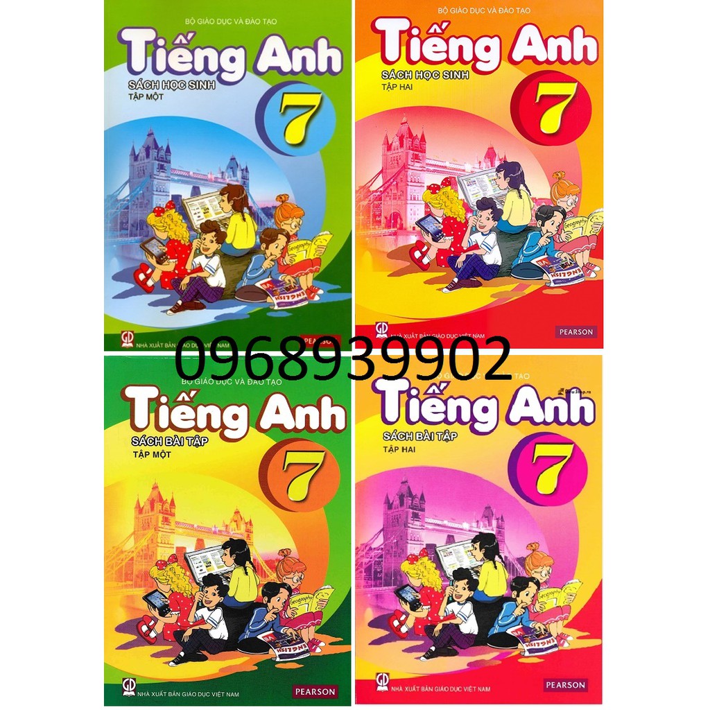 Sách - Tiếng Anh lớp 7 - trọn bộ 4 quyển (không có đĩa và mã học online)