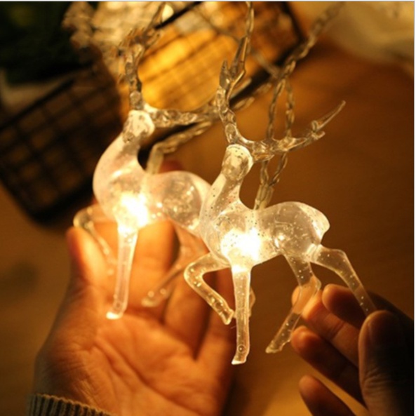Đèn Led Dây Đom Đóm Tuần Lộc Trang Trí Noel, Giáng Sinh. Đèn Fairy Light Treo Cây Thông