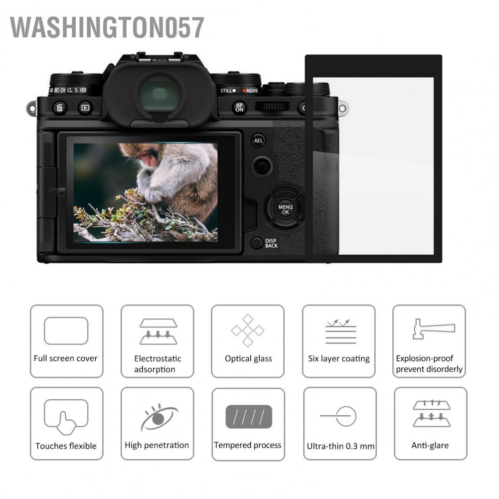Washington057 LCD Display Screen Camera Tempered Protection Film Fit for Fuji X‑T4/Fuji X100V Universal