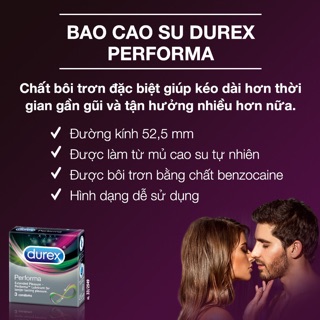 Bao Cao Su Durex Performa Hộp 3 Chiếc