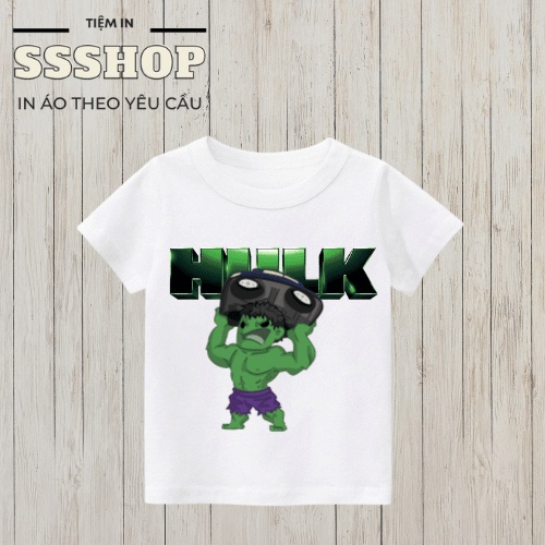 Áo thun bé trai in hình Maver Hulk CHIBI siêu cute, chất liệu cotton thoáng mát, hình in không bong tróc SSSHOP