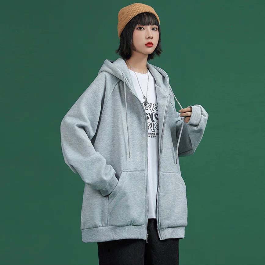 ÁO KHOÁC NỈ UNISEX NAM NỮ PHONG CÁCH HÀN QUỐC - HOODIE KHÓA KÉO THU ĐÔNG | BigBuy360 - bigbuy360.vn