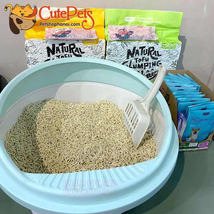 Cát đậu phụ Cature Natural Tofu 5.5L đổ được bồn cầu Dành cho mèo - Cutepets