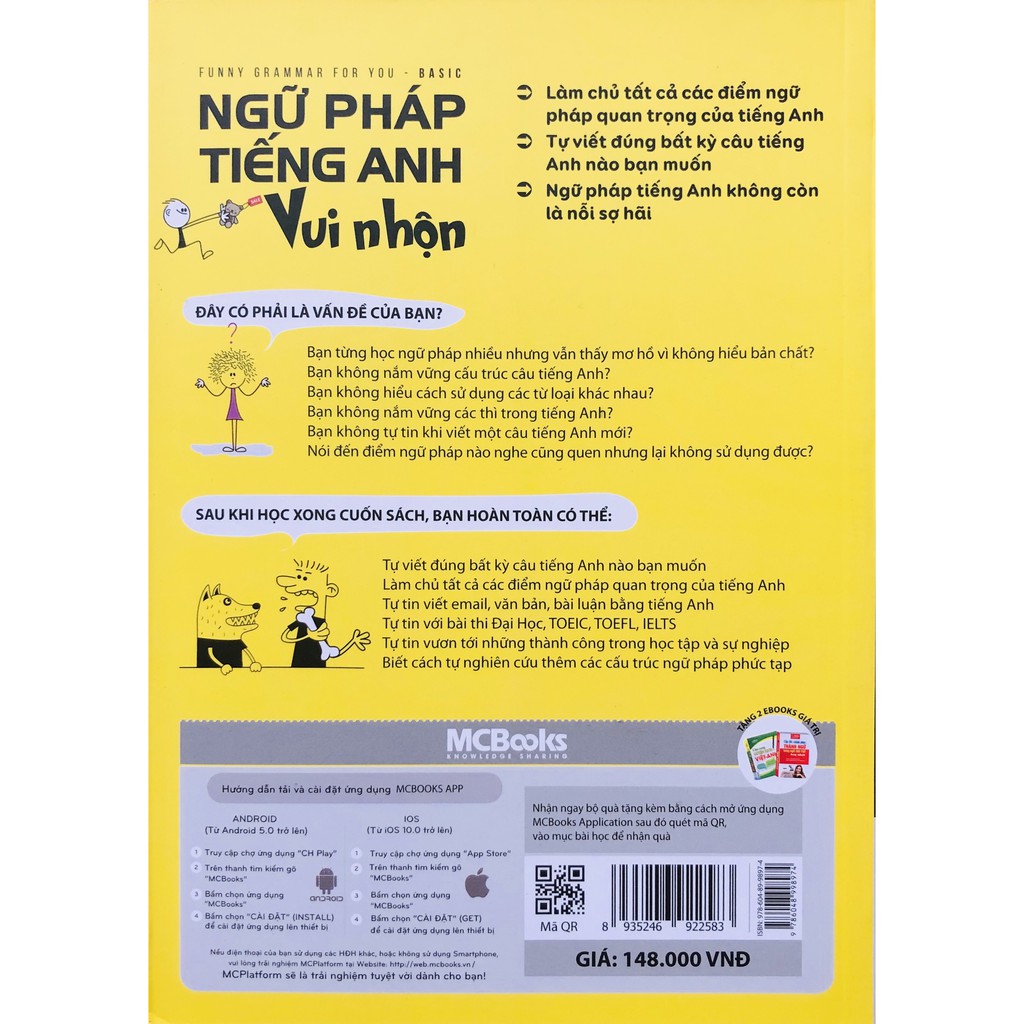 Sách -  Ngữ pháp tiếng Anh vui nhộn – Funny Grammar For You – Basic + tặng kèm bút hoạt hình