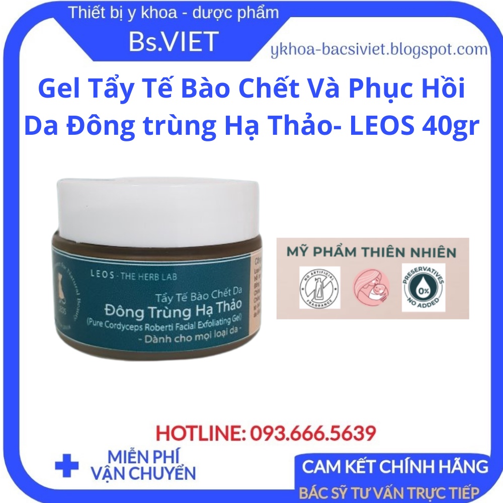 Gel Tẩy Tế Bào Chết Và Phục Hồi Da Đông trùng Hạ Thảo -  Sản phẩm chăm sóc da đến từ thiên nhiên- LEOS 40gr - BsViet