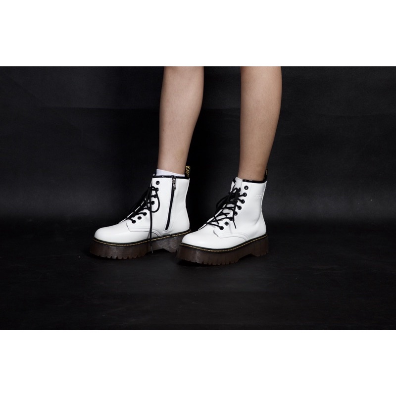 Giày boots trắng - boots đế cao - MUFFIN BOOTS
