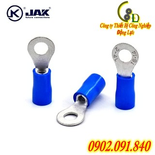 Đầu cos dây điện tròn bằng đồng 100cái, Đầu cốt bấm nối dây điện 1.5mm 2.5mm RV2