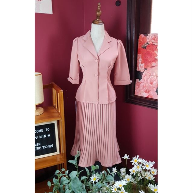 Bộ Vest Chân Váy Xếp Ly (S115)