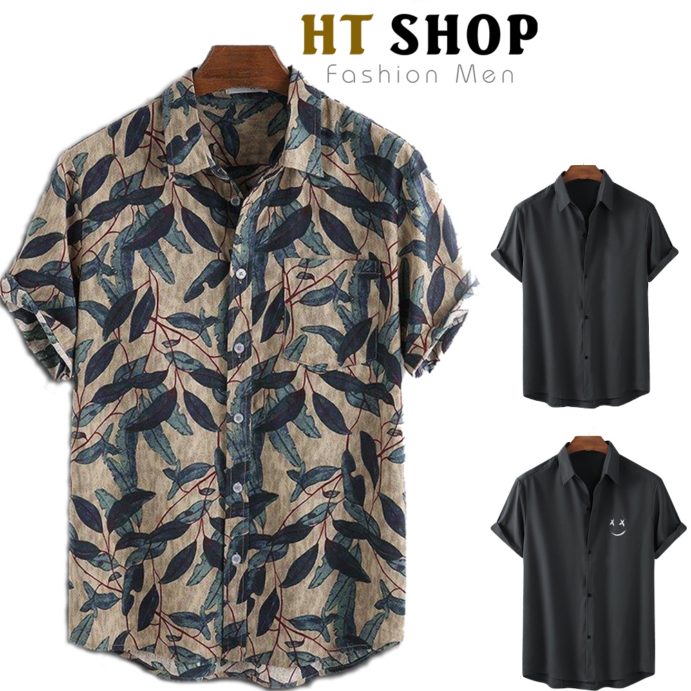 Áo Sơ Mi Đi Biển Cộc Tay OT13 Áo Sơ Mi Lụa Nam Chất Lụa Đũi Chất Lượng Cao Mang Đến Cho Người Mặc Thoải Mái Dễ Chịu