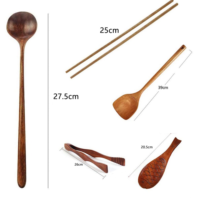 Bộ Dụng Cụ Nấu Ăn Bằng Gỗ Tiện Dụng Cho Nhà Bếp
