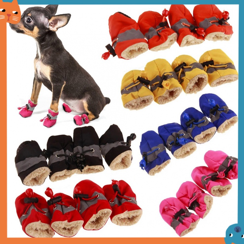 Set 4 Đôi Giày Chống Trượt Trọng Lượng Nhẹ Dành Cho Thú Cưng