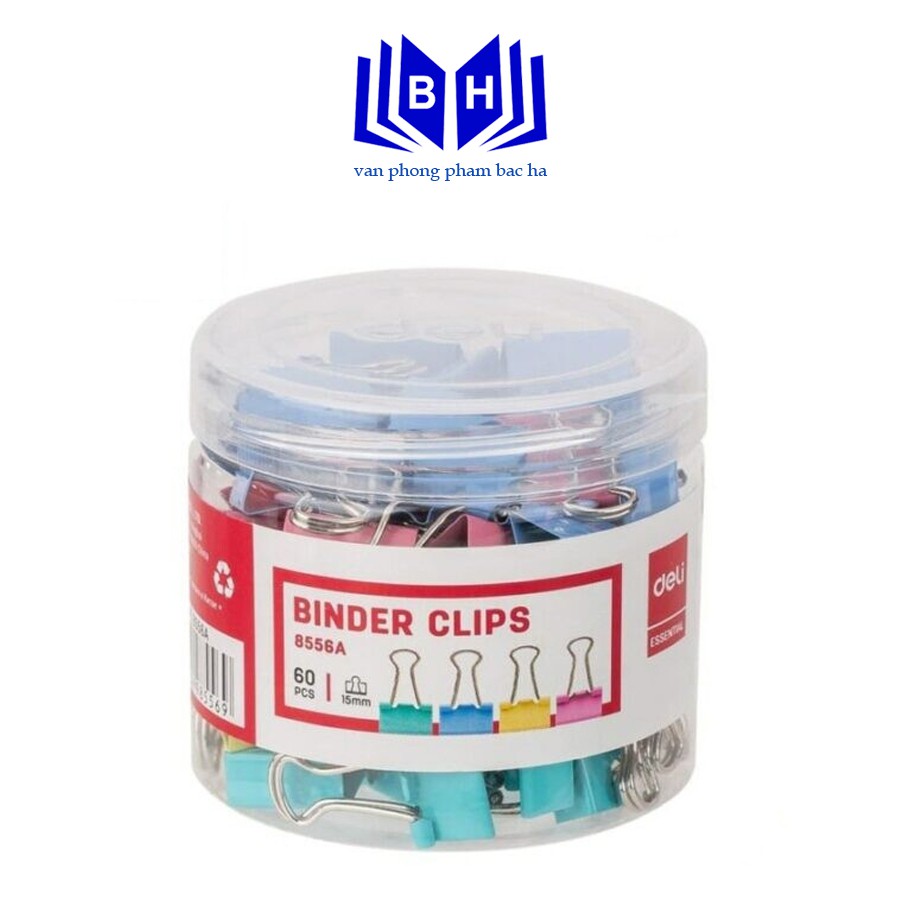 Kẹp Bướm Màu 15mm Deli 8556A Cứng Bền Chống Gỉ Tốt Chuyên Dùng Để Kẹp Giấy Tờ Tài Liệu Cho Văn Phòng Và Học Sinh