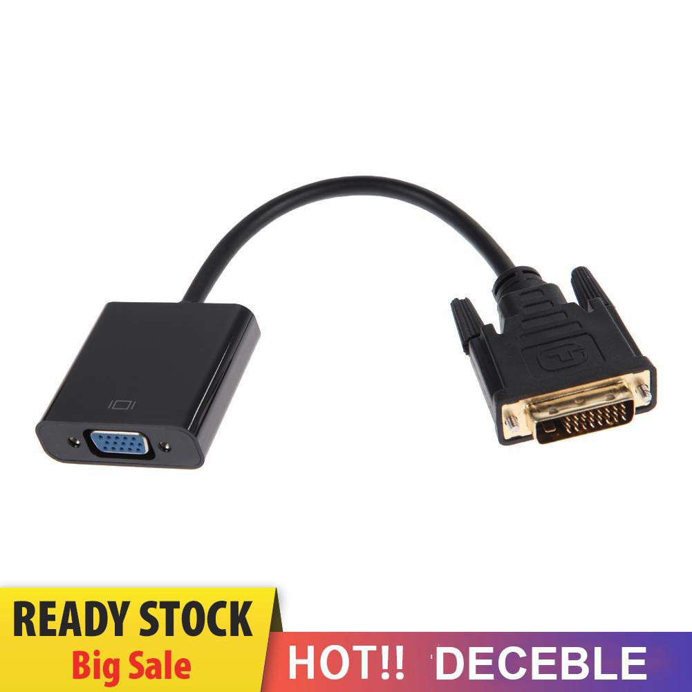 Deceble 1080P DVI-D 24+1 to VGA HDTV Converter Monitor Cable for PC Display Card