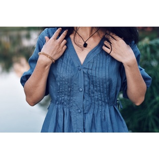 Đầm linen thắt eo