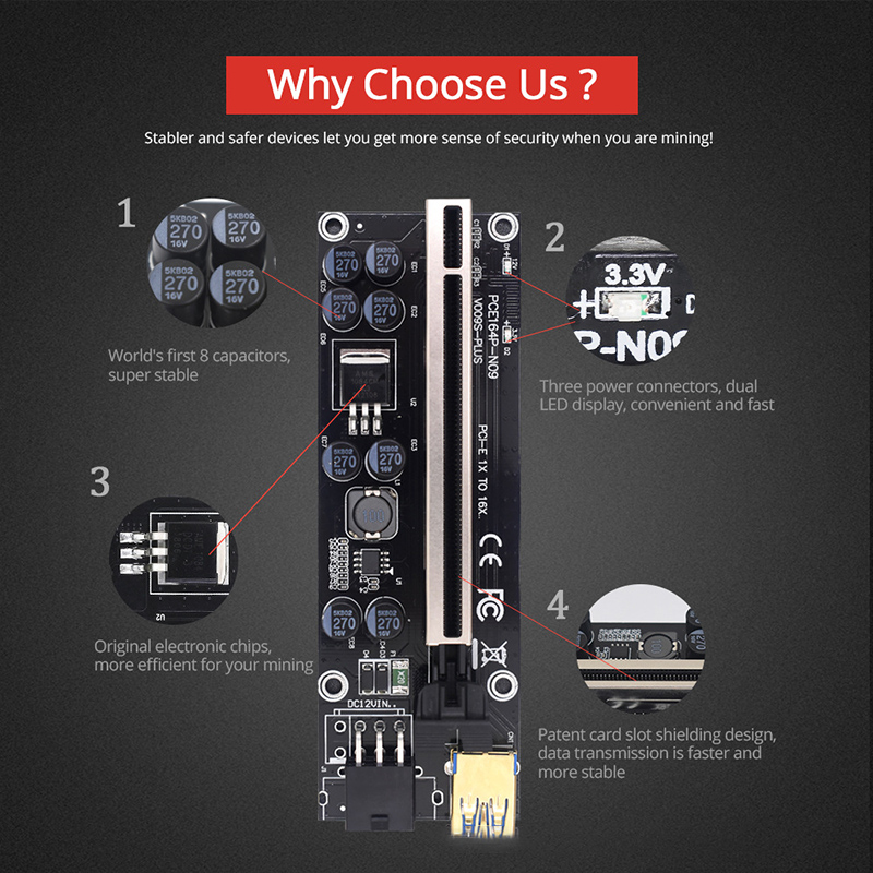 Mới Card Mở Rộng Pci-E 009s Plus Usb 3.0 009s 1x 4x 8x 16x | BigBuy360 - bigbuy360.vn