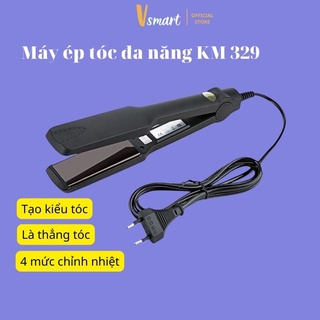 Máy ép tóc 4 mức chỉnh nhiệt Kemei KM 329 - Dụng cụ tạo kiểu, làm đẹp, là thẳng tóc
