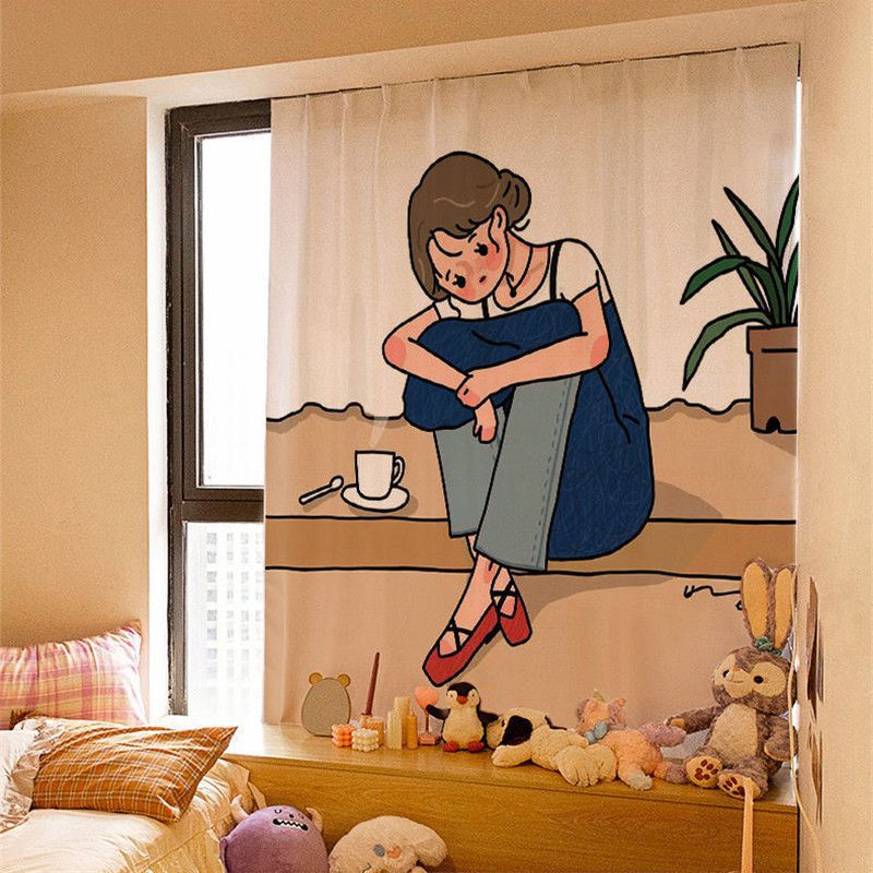 Mẫu rèm cửa dán tường dễ dàng vệ sinh trang trí phòng