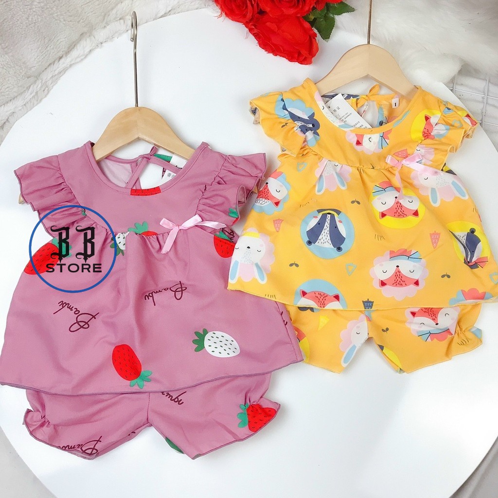 Pijama cho bé, Bộ bé gái mùa hè xinh xắn mát mỏng