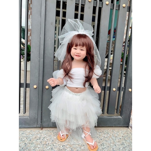 Set váy cô dâu nhí cho bé gái