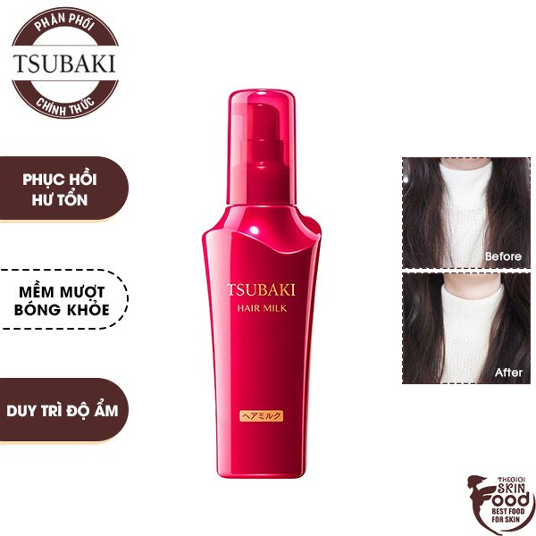 Sữa Dưỡng Phục Hồi Tóc Hư Tổn, Chống Nắng Tsubaki Hair Milk 100ml