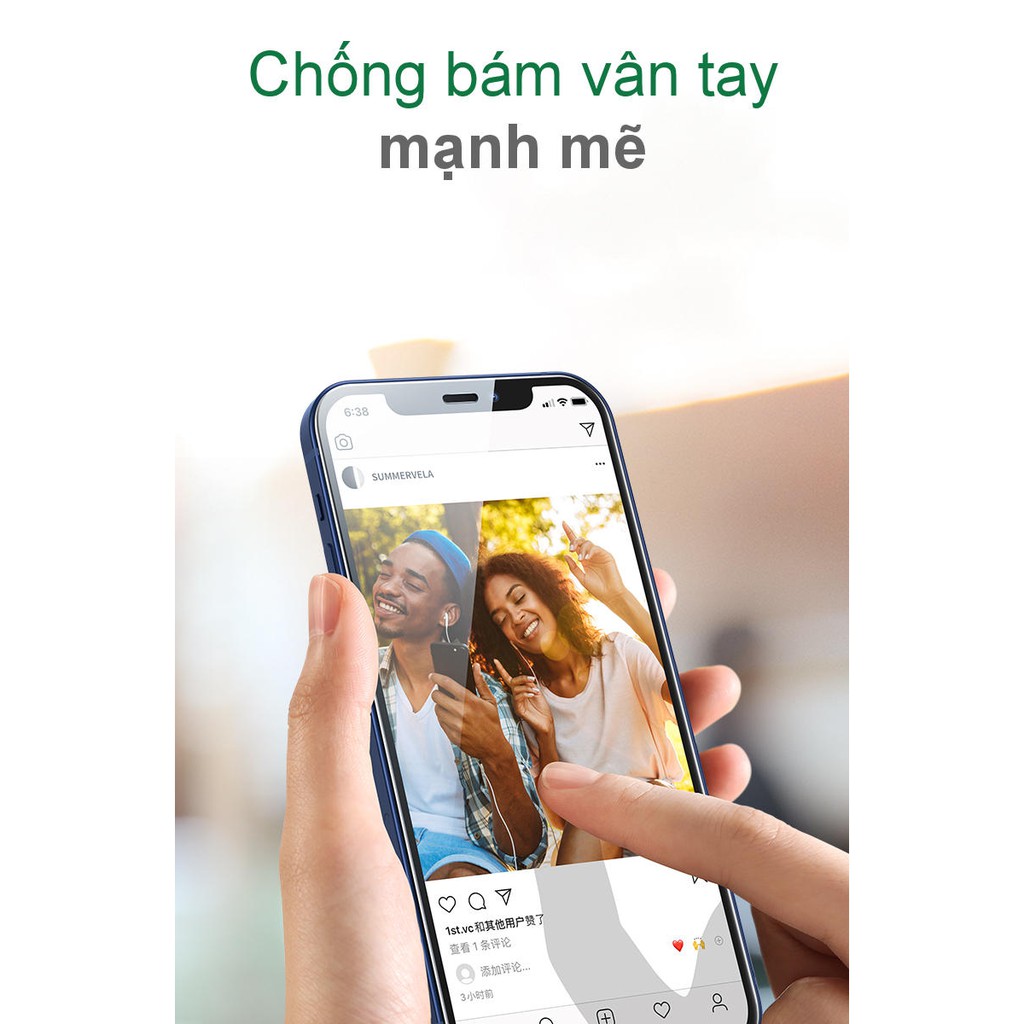 Miếng dán kính cường lực ánh sáng xanh, độ cứng 9H cho iPhone 12 mini / 12 / Pro / Max UGREEN SP158 SP159 SP161