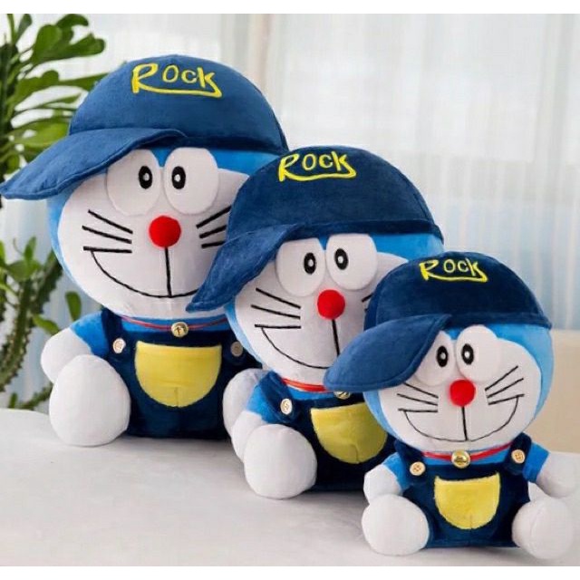 Gấu Bông Mèo Máy Doremon Doraemon Đô rê mon Đội Mũ Rock Cao Cấp Gấu Bông Hama