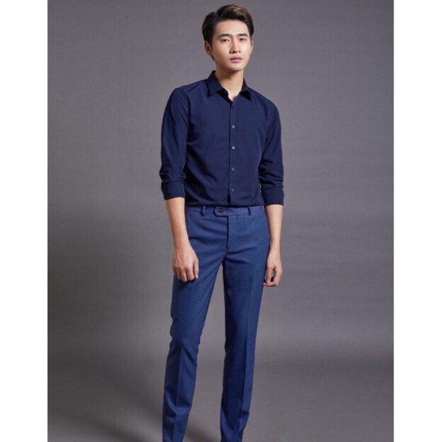 Áo sơ mi nam dài tay hàn quốc đẹp cao cấp F8888 Tím Than SMT005 | BigBuy360 - bigbuy360.vn