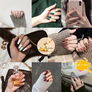 [TẶNG KEO DÁN] bộ 24 Móng Giả Dài Màu Lì Siêu Sang
