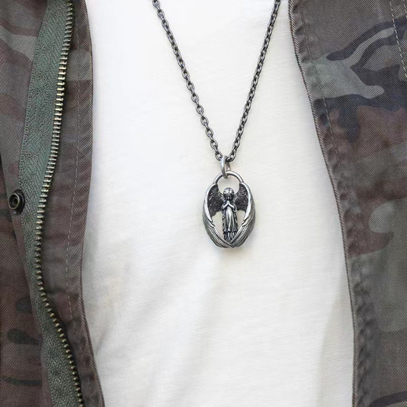Vòng cổ Hình Cánh Thiên Thần Phong Cách Punk Gothic Cổ Điển