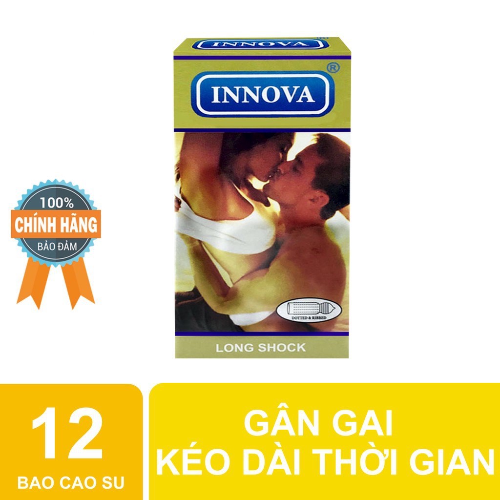 Bao Cao Su Gân Gai Chống Xuất Tinh Sớm INNOVA Vàng (Hộp 12 chiếc)