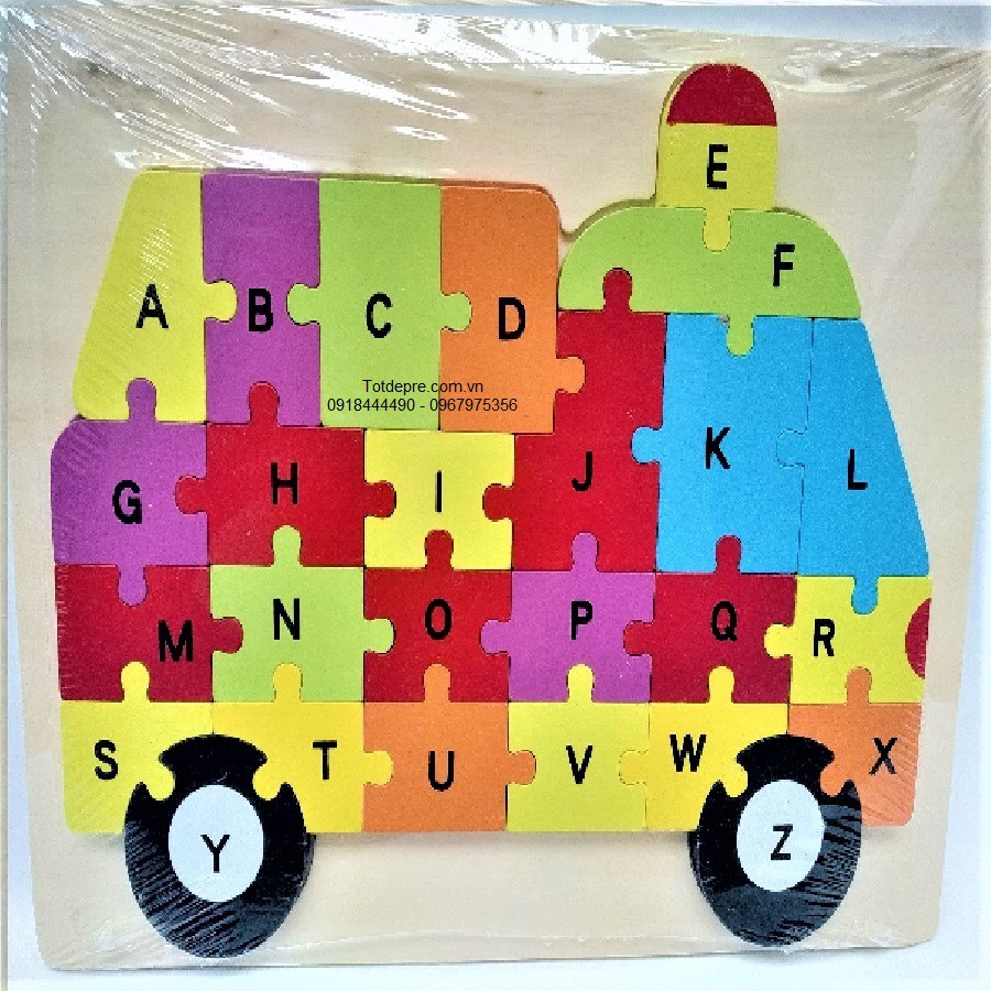 Ghép tranh gỗ kèm học chữ cái Tiếng Anh hàng Cao Cấp