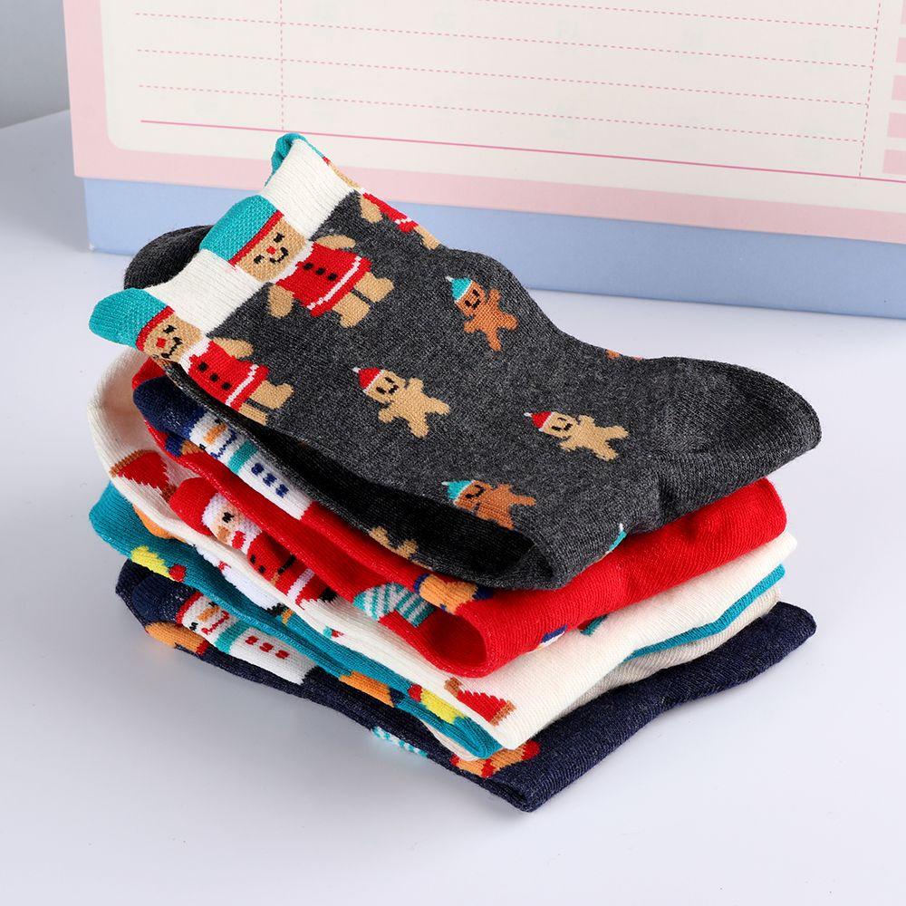 Vớ Cotton Nhiều Màu Sắc Họa Tiết Giáng Sinh Dễ Thương Cho Nữ