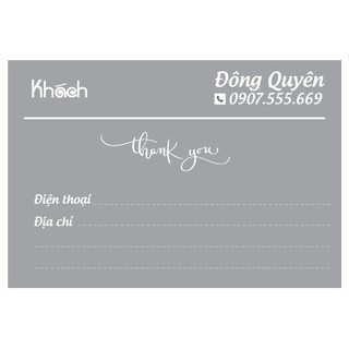 Phiếu ship in tên shop Myung